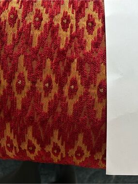 Red and Gold Jacquard Upholstery Fabric